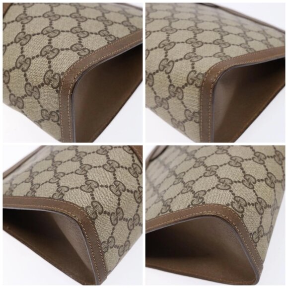 GUCCI GG Supreme Web Sherry Line Clutch Bag PVC Beige Gold 89 01 033 Auth BA5113 - Picture 15 of 15